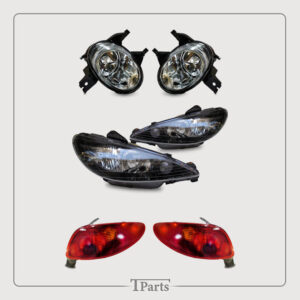 جفت چراغ جلو دودی + جفت چراغ عقب + جفت مه شکن پژو 206