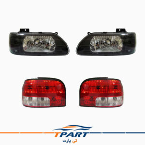 پک جفت چراغ جلو و عقب پراید 131 صبا (GTX) دودی