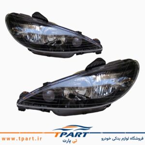 جفت چراغ جلو اسپرت پژو 206