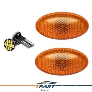 چراغ راهنما گلگیر پژو 206 نارنجی همراه با لامپ LED