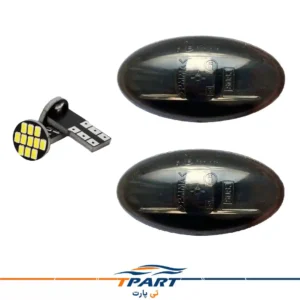 چراغ راهنما گلگیر پژو 207 دودی همراه با لامپ LED